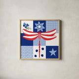 Berry Americana V by Yvette St. Amant. Shown in a natural wood glass frame for a timeless modern aesthetic. Available as an archival giclee rolled canvas, fine art paper, or poster print. SKU 97654a.