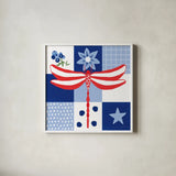 Berry Americana V by Yvette St. Amant. Shown in a crisp white glass frame for a clean and minimalist style. Available as an archival giclee rolled canvas, fine art paper, or poster print. SKU 97654a.