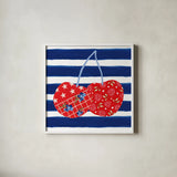 Berry Americana X by Yvette St. Amant. Shown in a crisp white glass frame for a clean and minimalist style. Available as an archival giclee rolled canvas, fine art paper, or poster print. SKU 97659a.