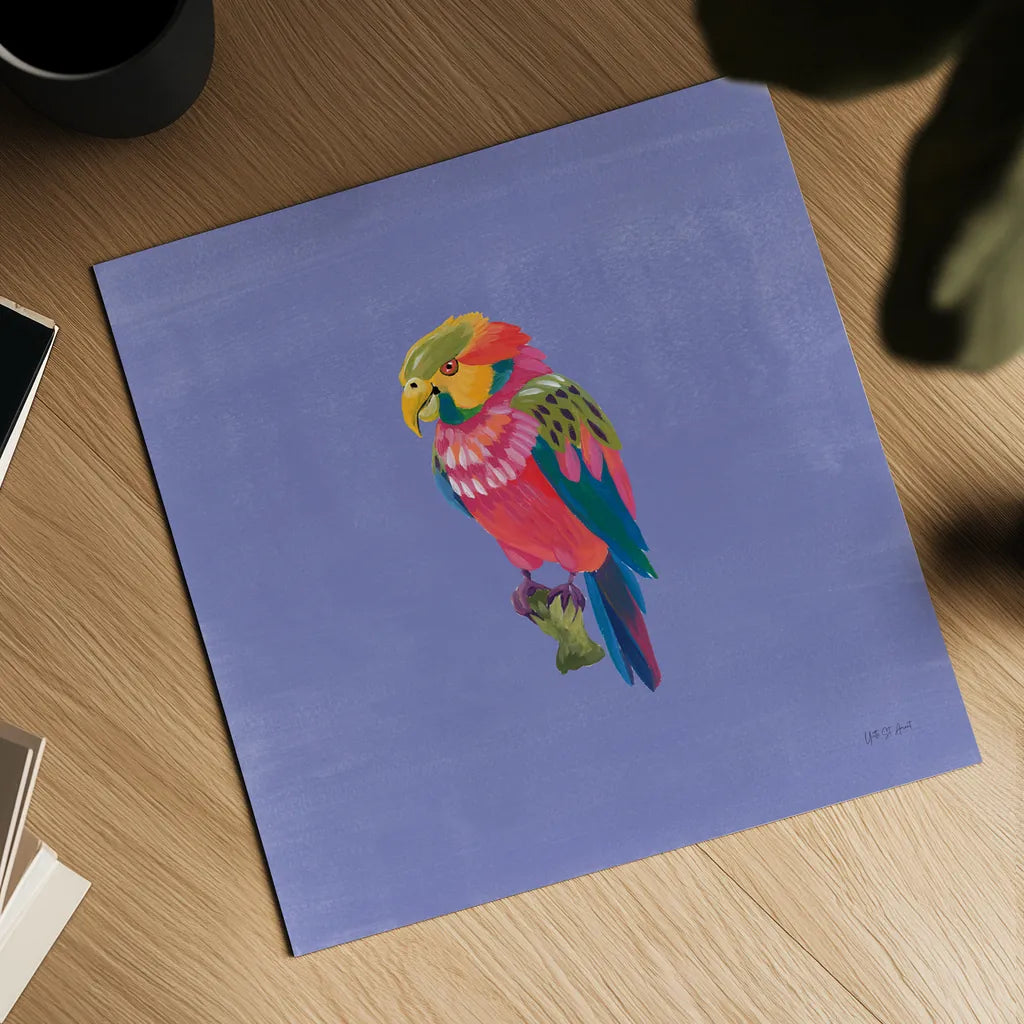 Birds of Paradise II by Yvette St. Amant. Shown as a detailed flat fine art print, highlighting archival giclee quality. Available as an archival giclee rolled canvas, fine art paper, or poster print. SKU 92315a.