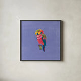 Birds of Paradise II by Yvette St. Amant. Shown in a sleek black glass frame for a contemporary gallery look. Available as an archival giclee rolled canvas, fine art paper, or poster print. SKU 92315a.