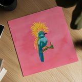 Birds of Paradise III by Yvette St. Amant. Shown as a detailed flat fine art print, highlighting archival giclee quality. Available as an archival giclee rolled canvas, fine art paper, or poster print. SKU 92316a.