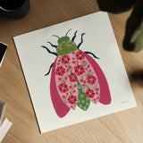 Blooming Beetle II by Yvette St. Amant. Shown as a detailed flat fine art print, highlighting archival giclee quality. Available as an archival giclee rolled canvas, fine art paper, or poster print. SKU 90896a.