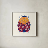 Blooming Beetle III by Yvette St. Amant. Shown in a crisp white glass frame for a clean and minimalist style. Available as an archival giclee rolled canvas, fine art paper, or poster print. SKU 90897a.