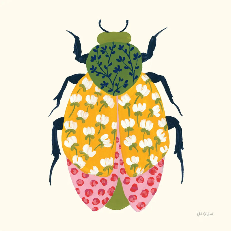 Blooming Beetle IV by Yvette St. Amant. SKU 90898a. Archival Giclee Fine art print for wall decor.