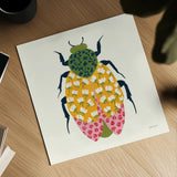 Blooming Beetle IV by Yvette St. Amant. Shown as a detailed flat fine art print, highlighting archival giclee quality. Available as an archival giclee rolled canvas, fine art paper, or poster print. SKU 90898a.