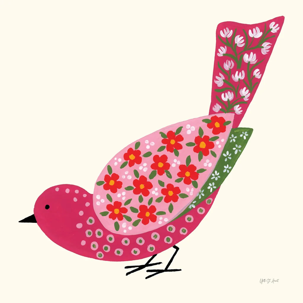Blooming Bird II by Yvette St. Amant. SKU 92586a. Archival Giclee Fine art print for wall decor.