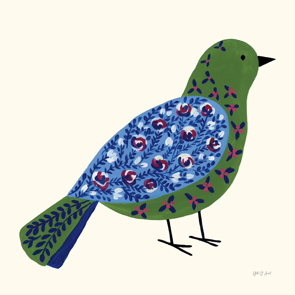 Blooming Bird III by Yvette St. Amant. SKU 92587a. Archival Giclee Fine art print for wall decor.