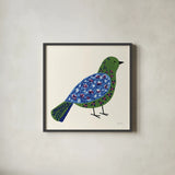 Blooming Bird III by Yvette St. Amant. Shown in a sleek black glass frame for a contemporary gallery look. Available as an archival giclee rolled canvas, fine art paper, or poster print. SKU 92587a.