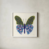 Blooming Butterfly I by Yvette St. Amant. Shown in a crisp white glass frame for a clean and minimalist style. Available as an archival giclee rolled canvas, fine art paper, or poster print. SKU 91172a.