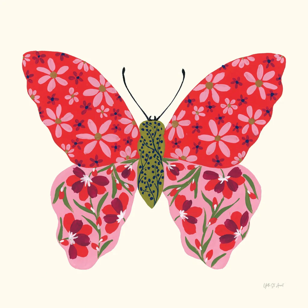 Blooming Butterfly II by Yvette St. Amant. SKU 91173a. Archival Giclee Fine art print for wall decor.