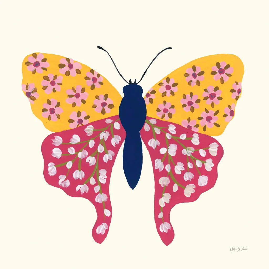 Blooming Butterfly IV by Yvette St. Amant. SKU 91175a. Archival Giclee Fine art print for wall decor.