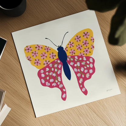 Blooming Butterfly IV by Yvette St. Amant. Shown as a detailed flat fine art print, highlighting archival giclee quality. Available as an archival giclee rolled canvas, fine art paper, or poster print. SKU 91175a.