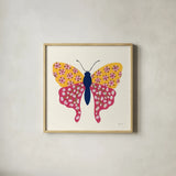 Blooming Butterfly IV by Yvette St. Amant. Shown in a natural wood glass frame for a timeless modern aesthetic. Available as an archival giclee rolled canvas, fine art paper, or poster print. SKU 91175a.
