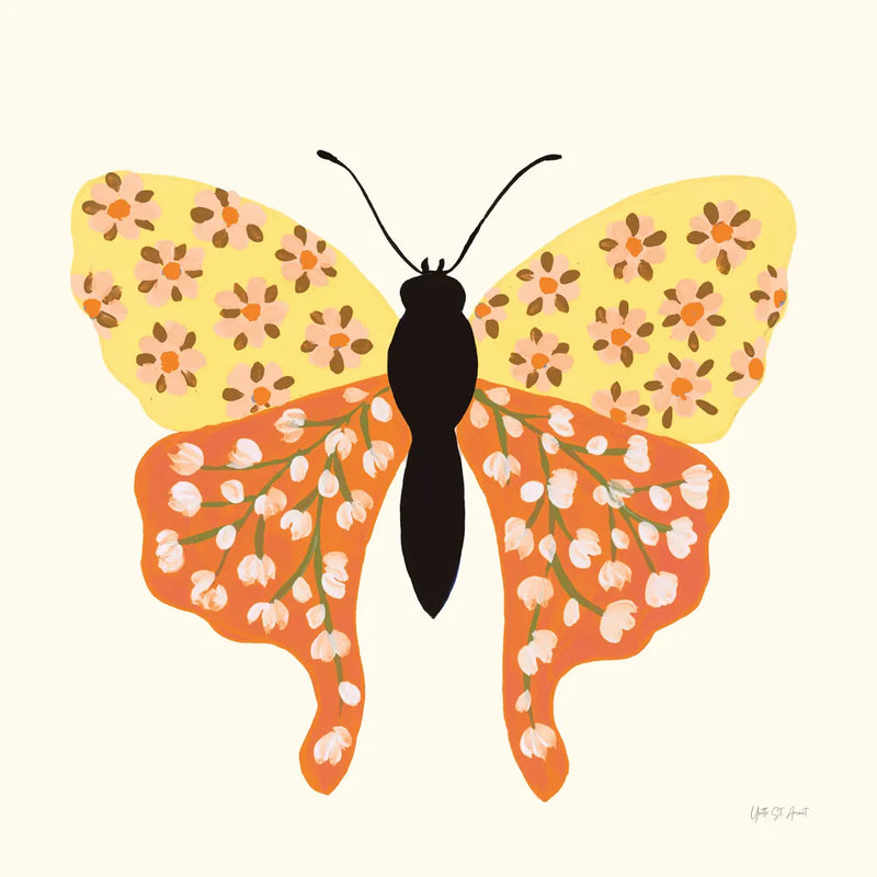 Blooming Butterfly IV Vintage by Yvette St. Amant. SKU 96753a. Archival Giclee Fine art print for wall decor.