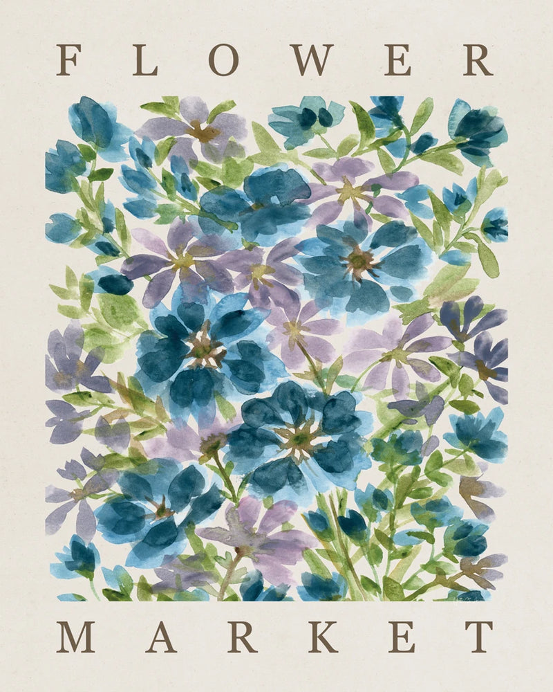 Blue Blooms Poster by Yvette St. Amant