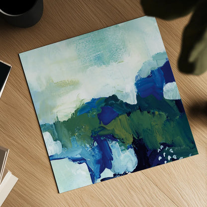 Blue Tide by Yvette St. Amant. Shown as a detailed flat fine art print, highlighting archival giclee quality. Available as an archival giclee rolled canvas, fine art paper, or poster print. SKU 100267a.