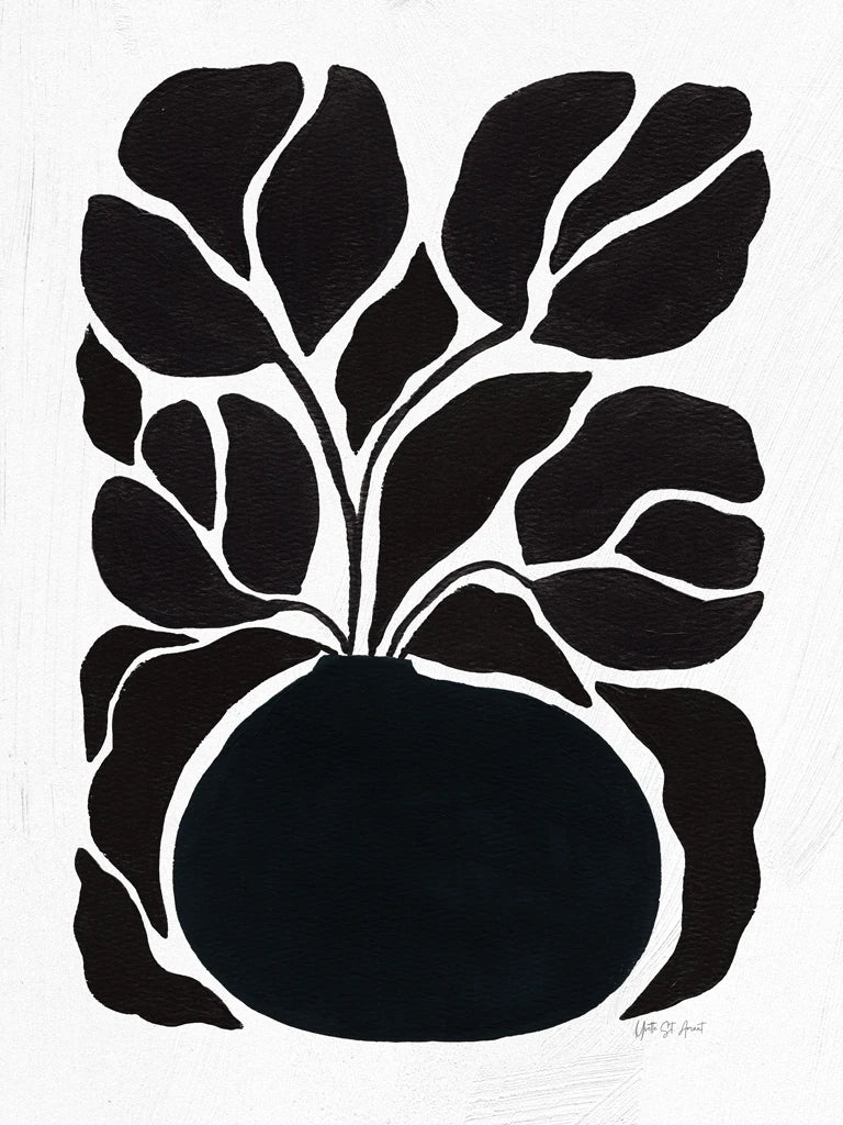 Boho BW Flowers in Vase II by Yvette St. Amant