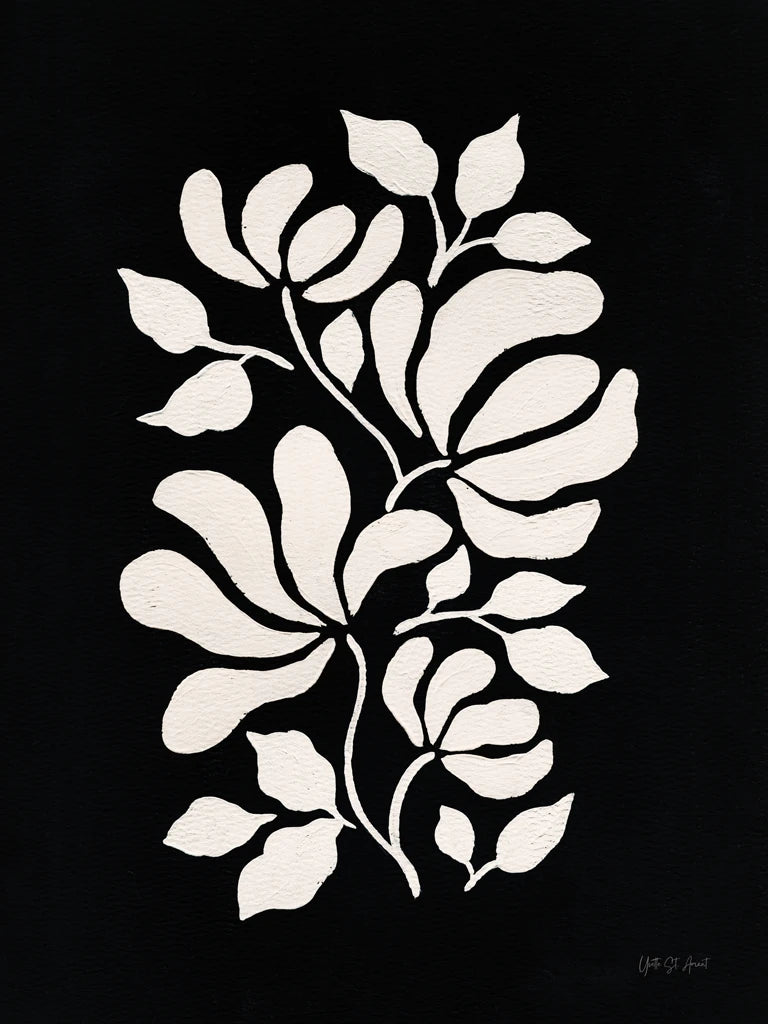 Boho Florals II BW by Yvette St. Amant