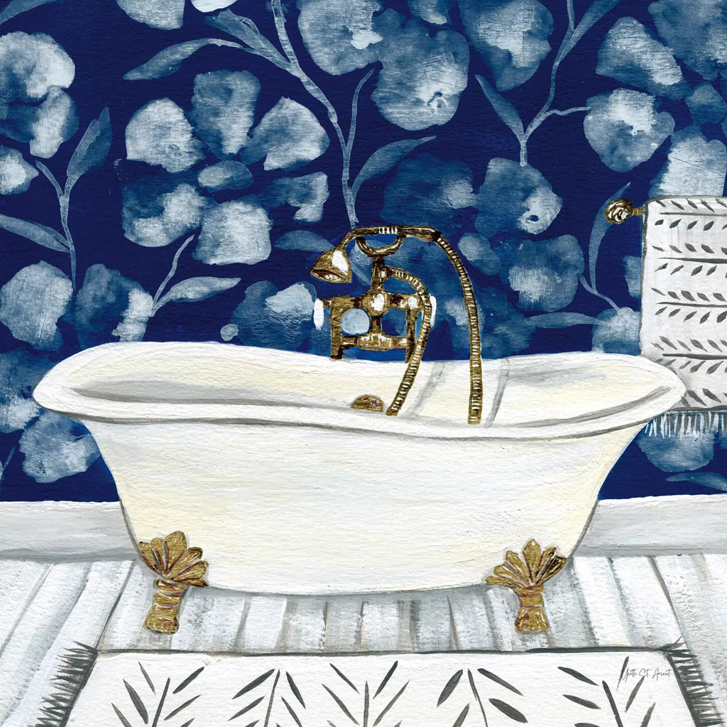 Bold Bathroom I Sq by Yvette St. Amant. SKU 98753a. Archival Giclee Fine art print for wall decor.