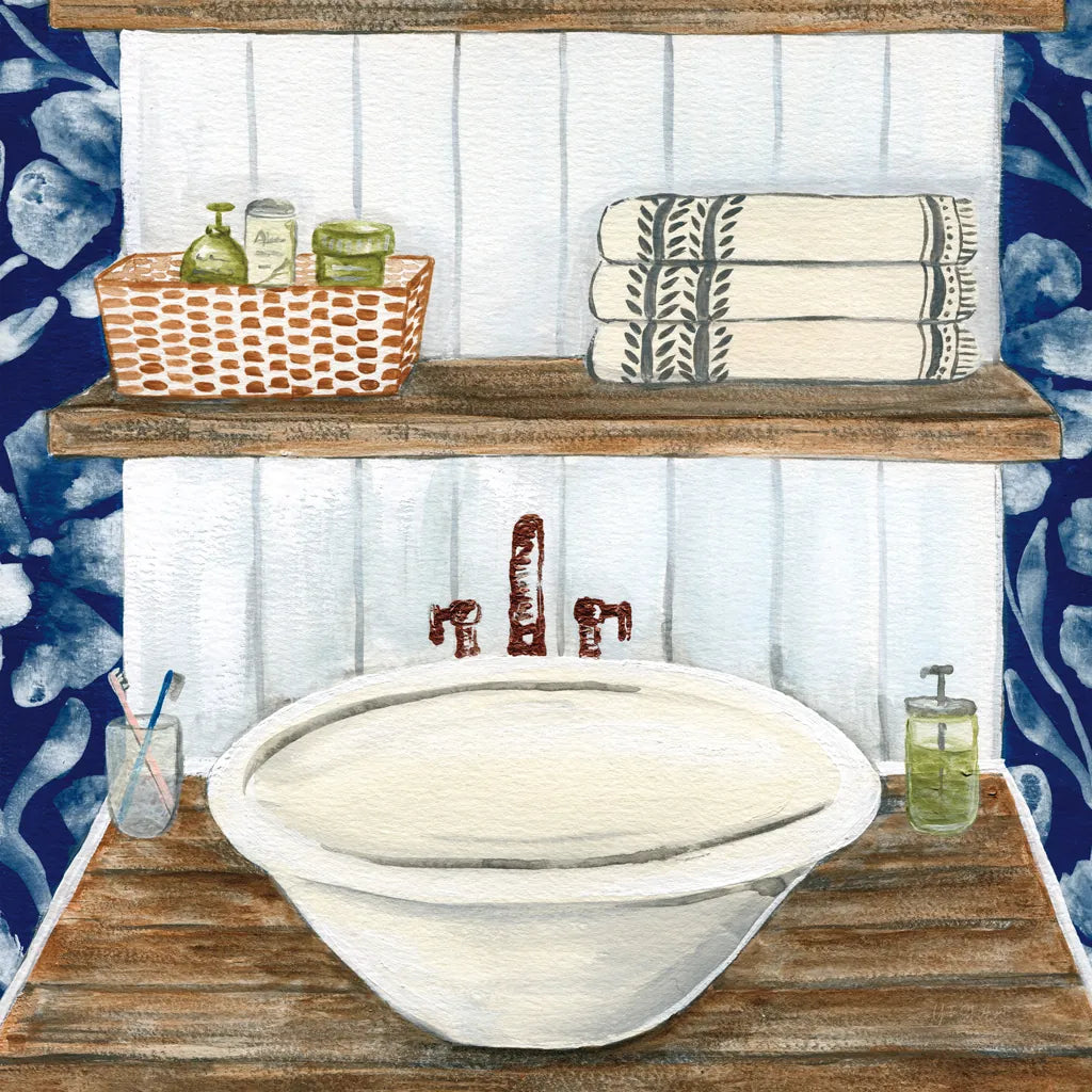 Bold Bathroom II Sq by Yvette St. Amant. SKU 98754a. Archival Giclee Fine art print for wall decor.