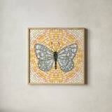 Botanical Mosaic I by Yvette St. Amant. Shown in a natural wood glass frame for a timeless modern aesthetic. Available as an archival giclee rolled canvas, fine art paper, or poster print. SKU 96215a.