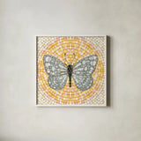 Botanical Mosaic I by Yvette St. Amant. Shown in a crisp white glass frame for a clean and minimalist style. Available as an archival giclee rolled canvas, fine art paper, or poster print. SKU 96215a.
