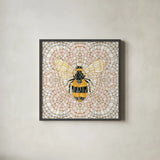 Botanical Mosaic II by Yvette St. Amant. Shown in a sleek black glass frame for a contemporary gallery look. Available as an archival giclee rolled canvas, fine art paper, or poster print. SKU 96216a.