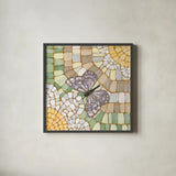 Botanical Mosaic IV by Yvette St. Amant. Shown in a sleek black glass frame for a contemporary gallery look. Available as an archival giclee rolled canvas, fine art paper, or poster print. SKU 96218a.