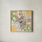 Botanical Mosaic IV by Yvette St. Amant. Shown in a natural wood glass frame for a timeless modern aesthetic. Available as an archival giclee rolled canvas, fine art paper, or poster print. SKU 96218a.