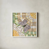 Botanical Mosaic IV by Yvette St. Amant. Shown in a crisp white glass frame for a clean and minimalist style. Available as an archival giclee rolled canvas, fine art paper, or poster print. SKU 96218a.