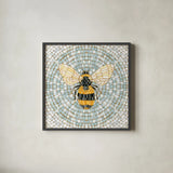 Botanical Mosaic V by Yvette St. Amant. Shown in a sleek black glass frame for a contemporary gallery look. Available as an archival giclee rolled canvas, fine art paper, or poster print. SKU 96219a.