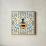 Botanical Mosaic V by Yvette St. Amant. Shown in a natural wood glass frame for a timeless modern aesthetic. Available as an archival giclee rolled canvas, fine art paper, or poster print. SKU 96219a.