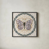 Botanical Mosaic VI by Yvette St. Amant. Shown in a sleek black glass frame for a contemporary gallery look. Available as an archival giclee rolled canvas, fine art paper, or poster print. SKU 96220a.