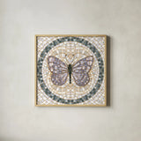 Botanical Mosaic VI by Yvette St. Amant. Shown in a natural wood glass frame for a timeless modern aesthetic. Available as an archival giclee rolled canvas, fine art paper, or poster print. SKU 96220a.