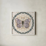 Botanical Mosaic VI by Yvette St. Amant. Shown in a crisp white glass frame for a clean and minimalist style. Available as an archival giclee rolled canvas, fine art paper, or poster print. SKU 96220a.