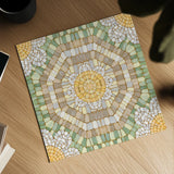 Botanical Mosaic VII by Yvette St. Amant. Shown as a detailed flat fine art print, highlighting archival giclee quality. Available as an archival giclee rolled canvas, fine art paper, or poster print. SKU 96221a.
