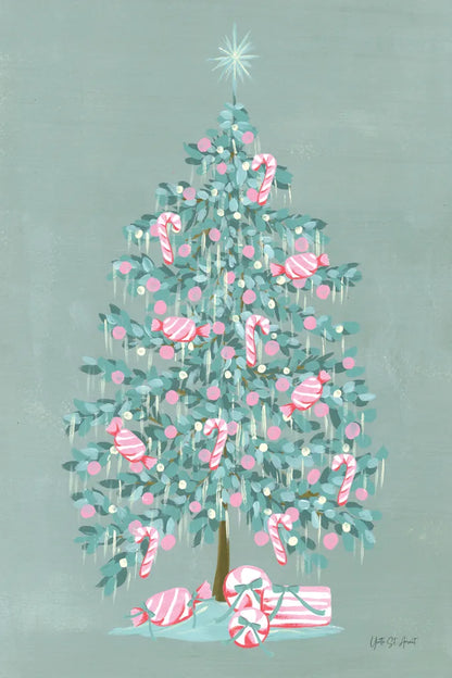 Candy Store Christmas Tree by Yvette St. Amant. SKU 94141h. Archival Giclee Fine art print for wall decor.