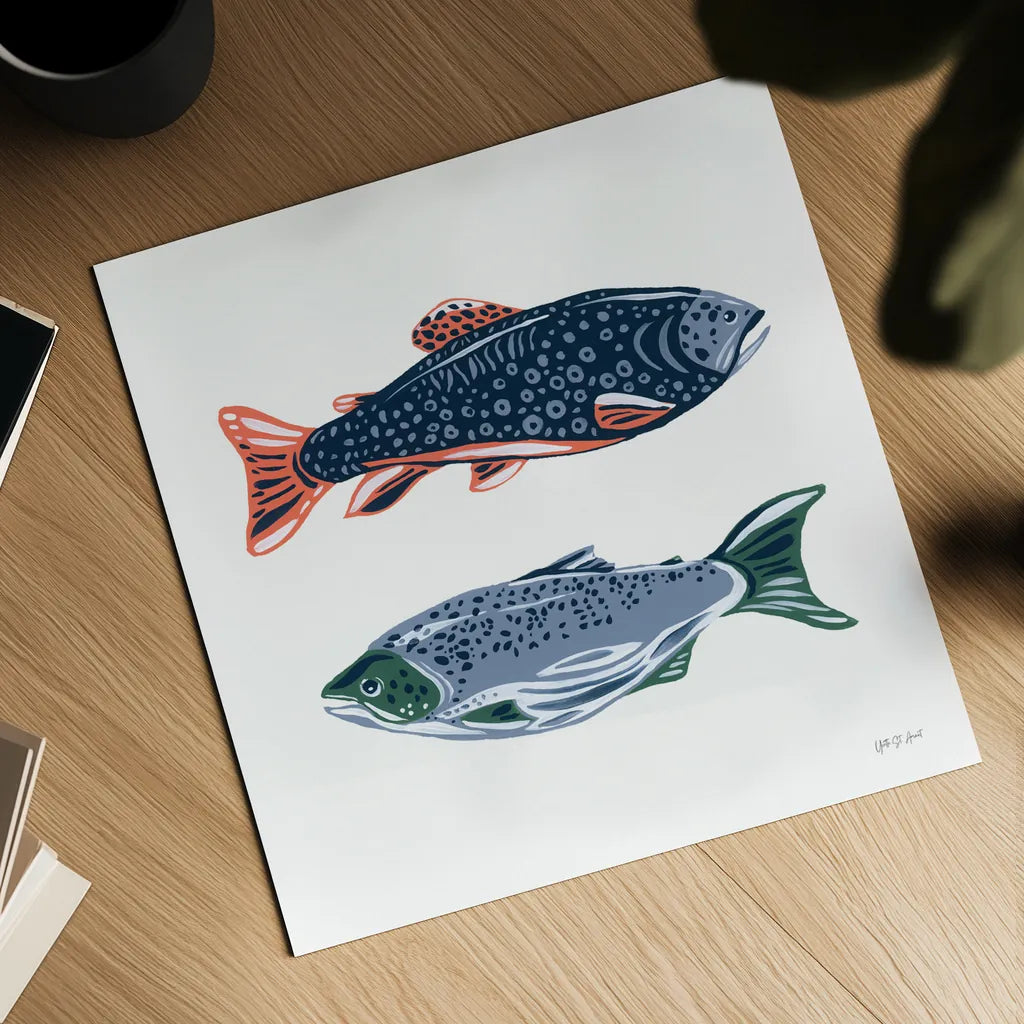 Catch of the Day VII by Yvette St. Amant. Shown as a detailed flat fine art print, highlighting archival giclee quality. Available as an archival giclee rolled canvas, fine art paper, or poster print. SKU 98949a.