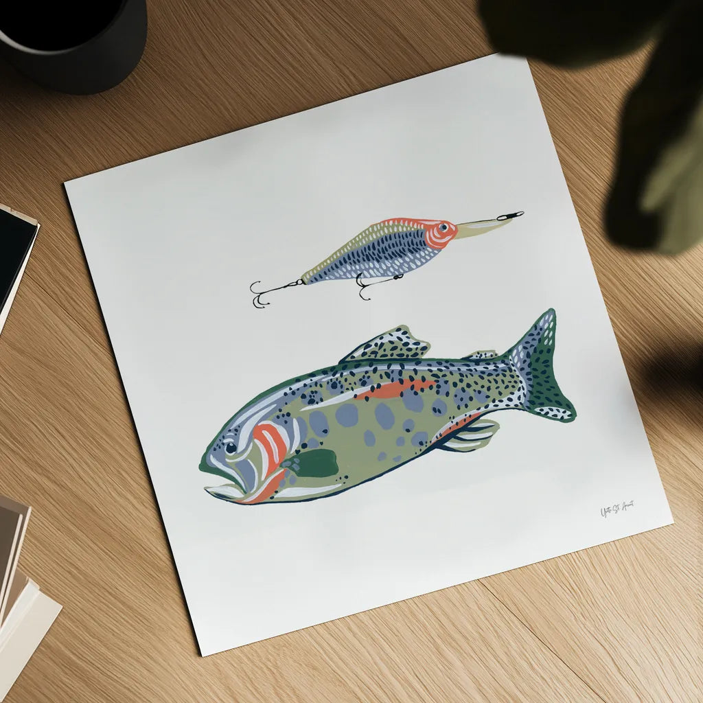 Catch of the Day VIII by Yvette St. Amant. Shown as a detailed flat fine art print, highlighting archival giclee quality. Available as an archival giclee rolled canvas, fine art paper, or poster print. SKU 98950a.
