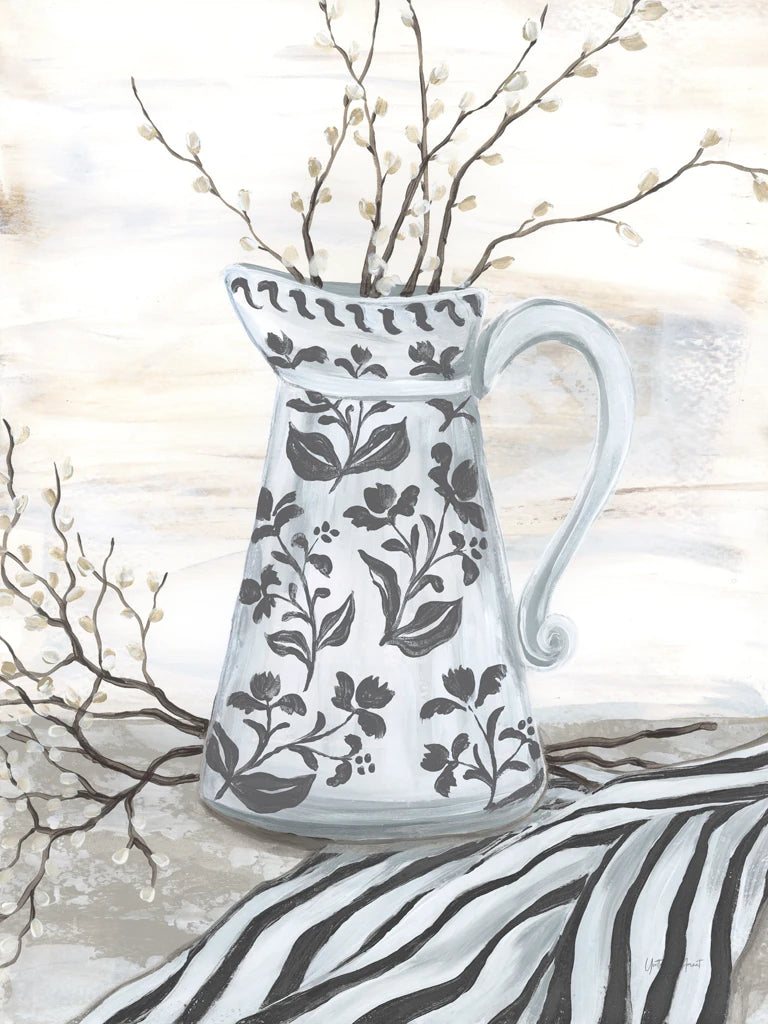Chantilly Cottage Vase B&W by Yvette St. Amant