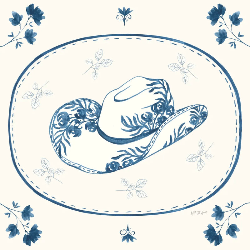 Chinoiserie Cowgirl III by Yvette St. Amant. SKU 101164a. Archival Giclee Fine art print for wall decor.
