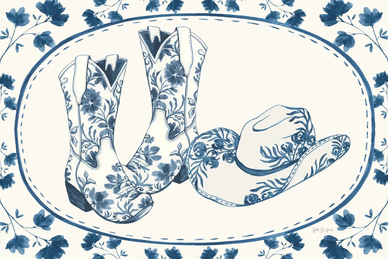 Chinoiserie Cowgirl V by Yvette St. Amant. SKU 101166i. Archival Giclee Fine art print for wall decor.