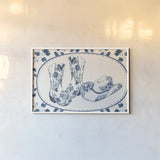 Chinoiserie Cowgirl V by Yvette St. Amant. shown as a paper print in a white frame. Available as a archival giclee rolled canvas, fine art paper, or poster print. SKU 101166i.