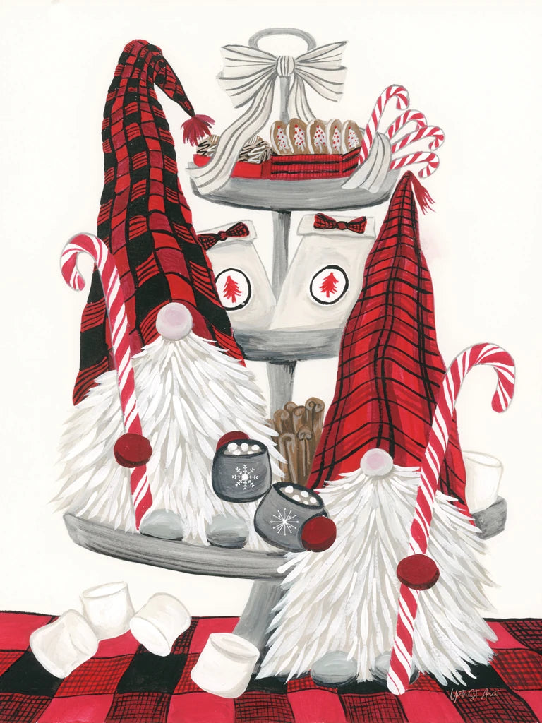 Christmas Gnomes Cocoa Party I by Yvette St. Amant