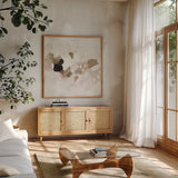 Classic Conservatory I by Yvette St. Amant. Shown in a natural wood frame in a cozy modern living room. Available as an archival giclee rolled canvas, fine art paper, or poster print. SKU 88275a.