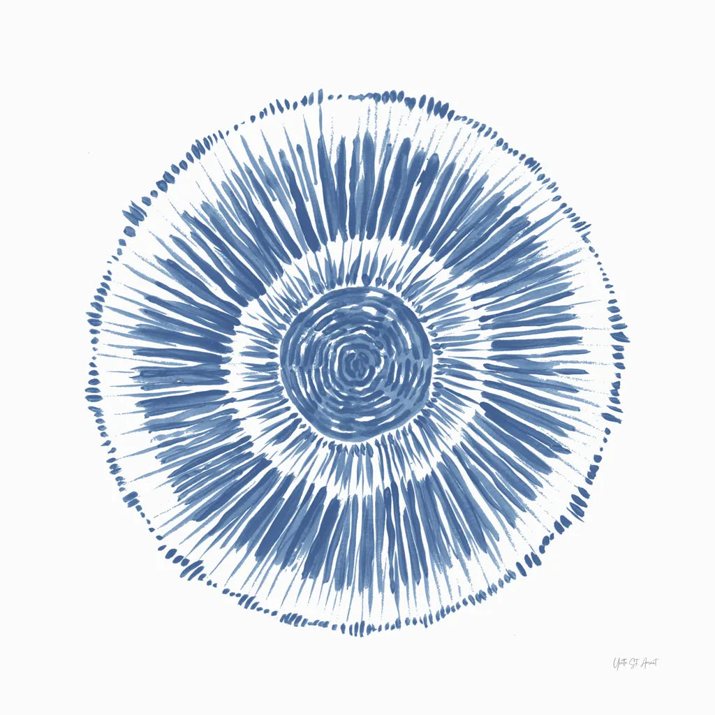 Coastal Block Print I Blue by Yvette St. Amant. SKU 91163a. Archival Giclee Fine art print for wall decor.