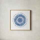 Coastal Block Print I Blue by Yvette St. Amant. Shown in a natural wood glass frame for a timeless modern aesthetic. Available as an archival giclee rolled canvas, fine art paper, or poster print. SKU 91163a.