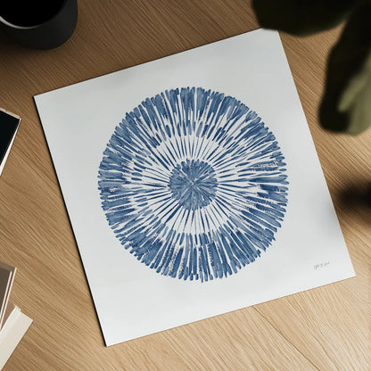 Coastal Block Print II Blue by Yvette St. Amant. Shown as a detailed flat fine art print, highlighting archival giclee quality. Available as an archival giclee rolled canvas, fine art paper, or poster print. SKU 91164a.