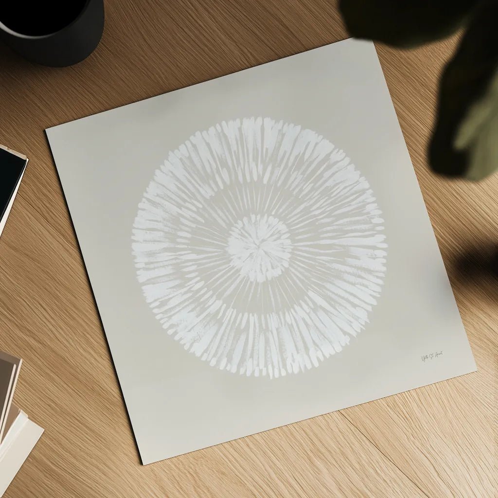 Coastal Block Print II Neutral by Yvette St. Amant. Shown as a detailed flat fine art print, highlighting archival giclee quality. Available as an archival giclee rolled canvas, fine art paper, or poster print. SKU 91166a.